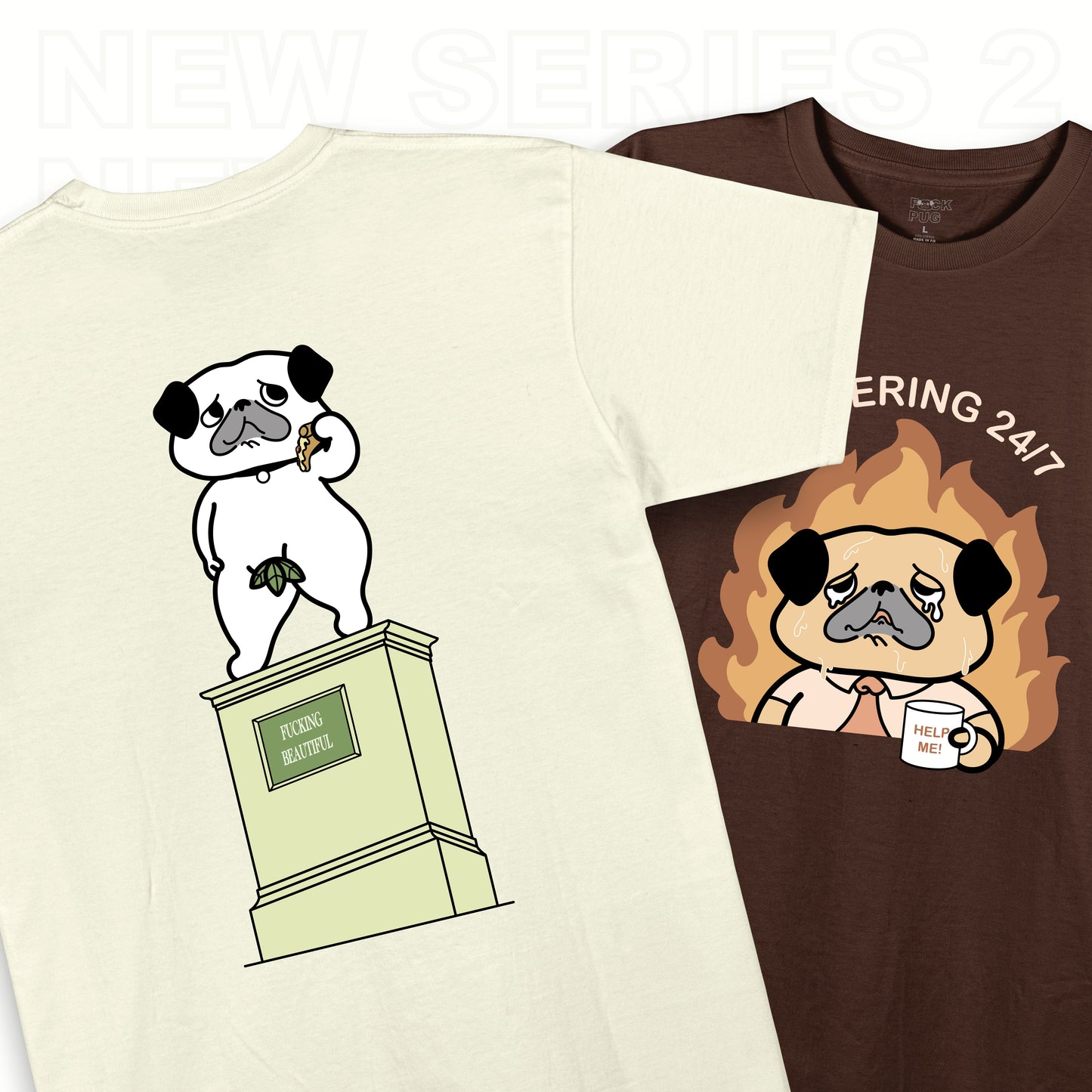 Suffering 24/7 & Grand Leaf Adam Pug Oversized T-Shirt Bundles