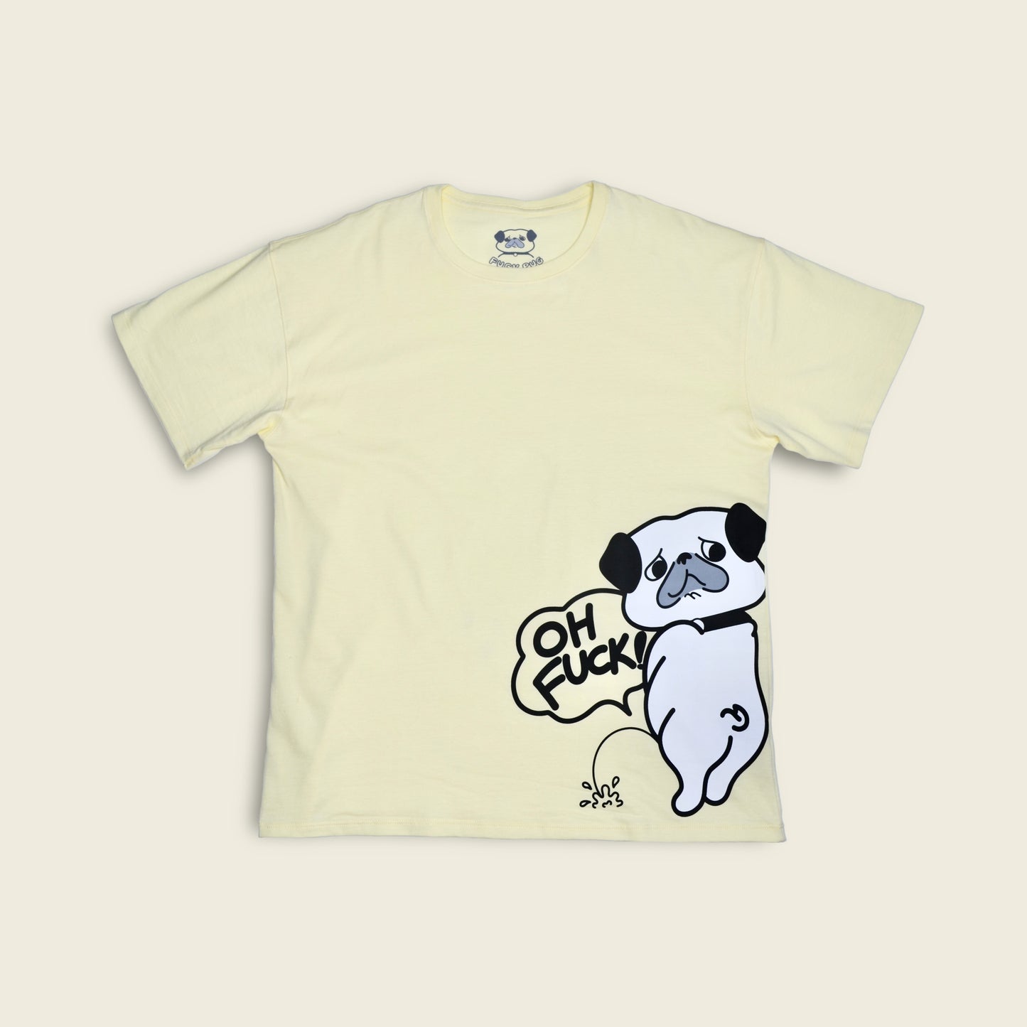 Peeing Pug Oversized T-Shirt